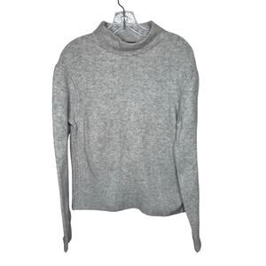 Point Sur L‎ Gray Mock Neck Sweater Merino Wool Alpaca Blend Soft Cozy Knit